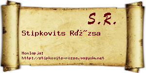 Stipkovits Rózsa névjegykártya